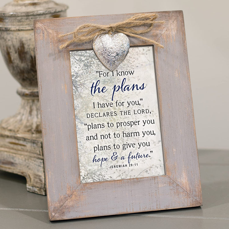 For I Know The Plans Hope Future Grey Locket Picture Frame
