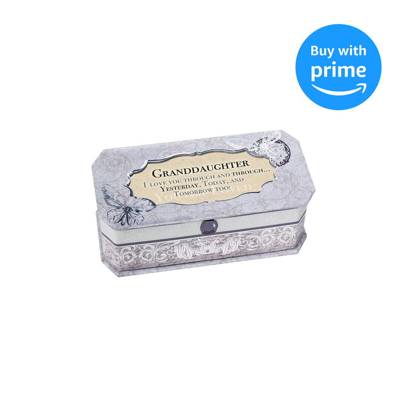 Granddaughter Petite Periwinkle Belle Papier Jewelry Music Box - Plays Song You are My Sunshine