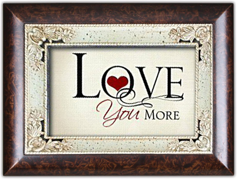 Love You More Heart Burlwood Music Box Plays All You Need Is Love