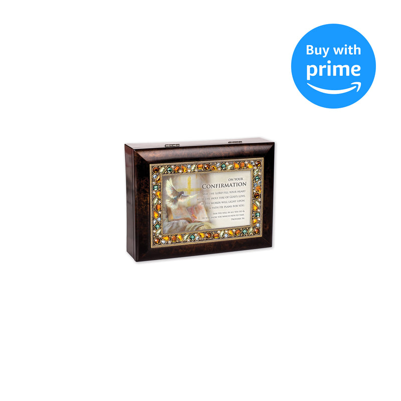 Your Confirmation Amber Earth Tone Jewelry Music Box Plays How Great Thou Art