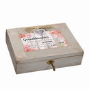 Cottage Garden Granddaughter Heart Love Natural Taupe Wood Locket Music Box Plays How Great Thou Art