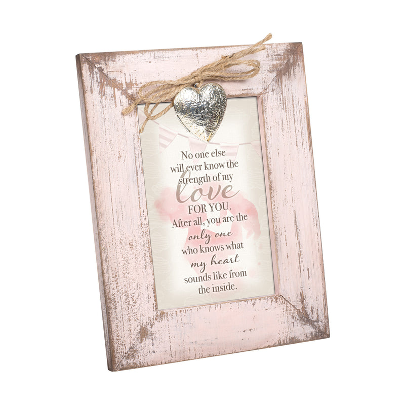 Cottage Garden Who Knows My Heart from Inside Blush Pink Distressed Locket Easel Back Picture Frame