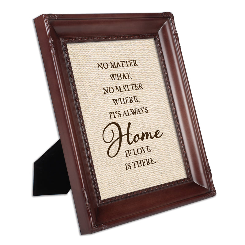 Love is Always Home Mahogany Rope 8 x 10 Photo Frame