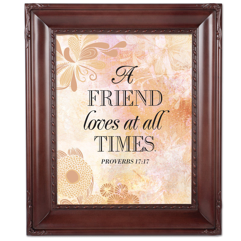 A Friend Loves At All Times Mahogany Rope 8 x 10 Photo Frame