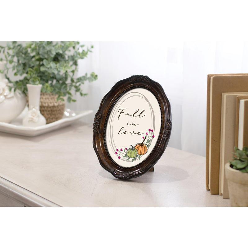 Fall In Love Amber 5 x 7 Oval Wall And Tabletop Photo Frame