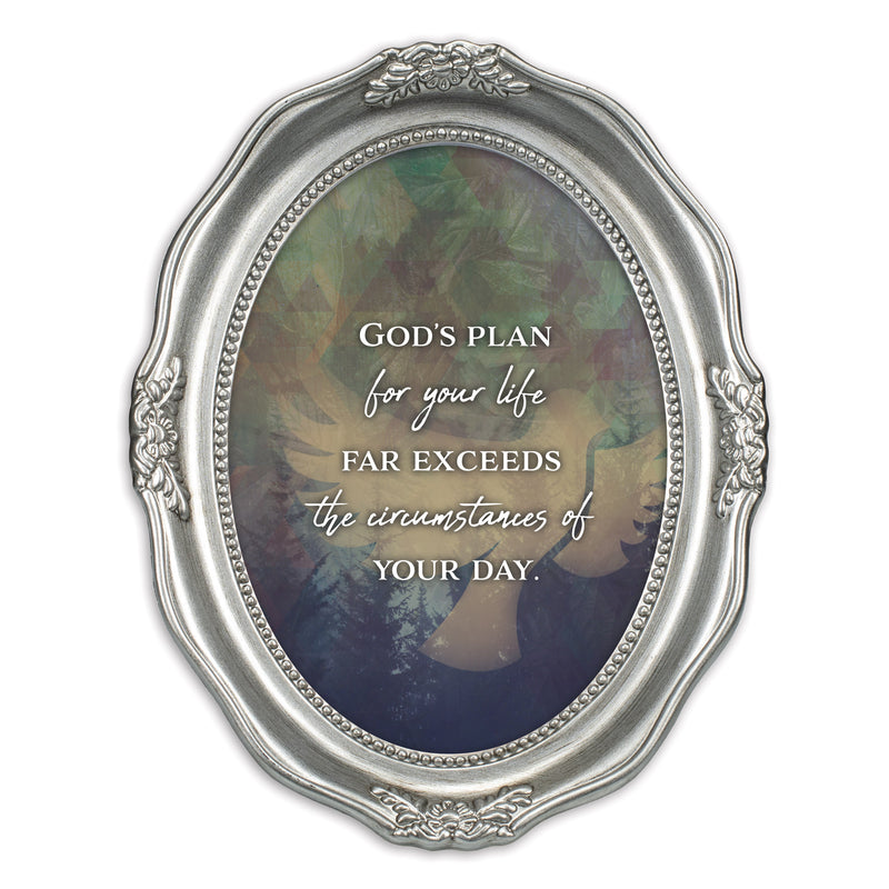 God's Plan For Your Life Silver 5 x 7 Oval Wall And Tabletop Photo Frame