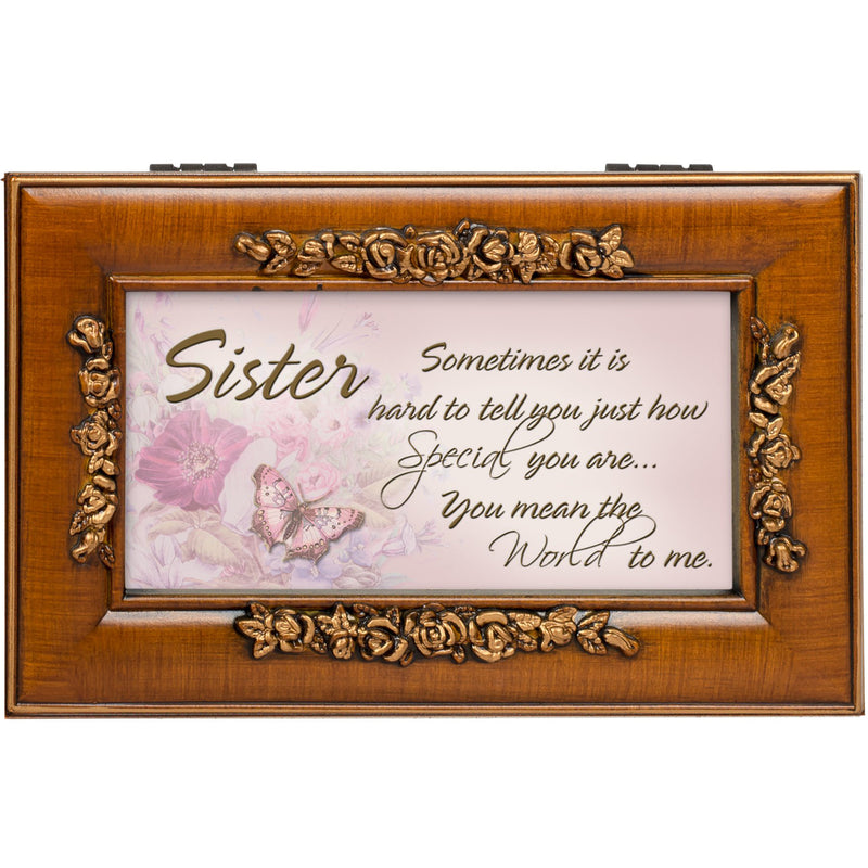 Sister How Special Burlwood Music Box Plays You Are My Sunshine