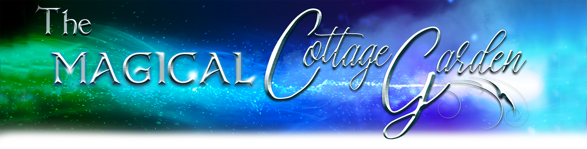 The Magical Cottage Garden Logo on colorful magical background