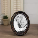 Add Your Own Personal Photo Burlwood Finish Wavy 5 x 7 Oval Table and Wall Photo Frame