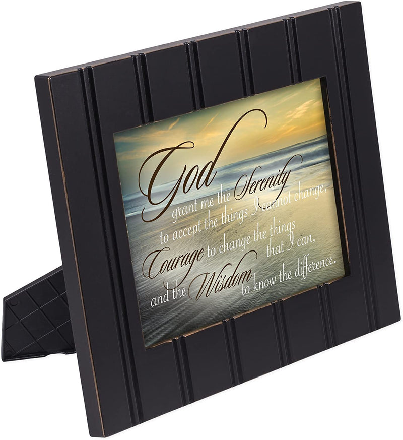 Serenity Prayer Ocean Black 8 x 10 Framed Art Plaque - Holds 5x7 Photo