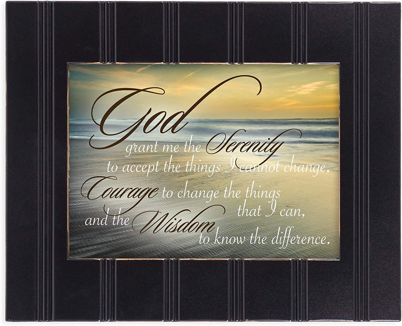Serenity Prayer Ocean Black 8 x 10 Framed Art Plaque - Holds 5x7 Photo