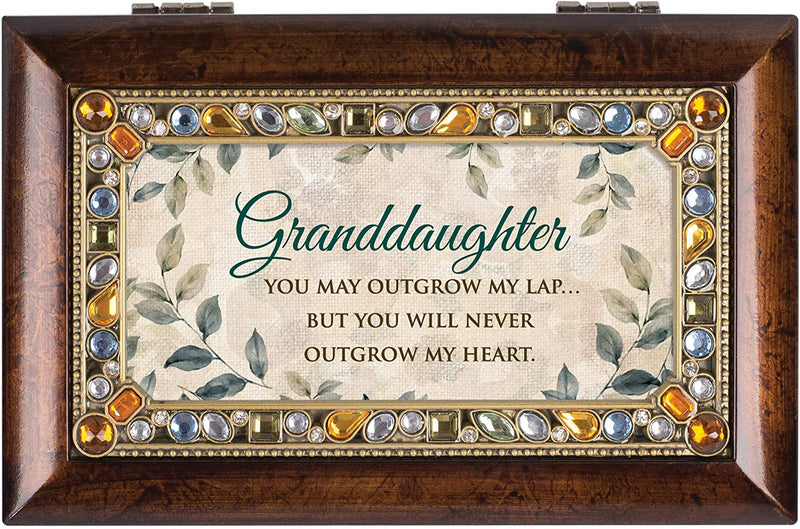 Cottage Garden Granddaughter Never Outgrow My Heart Earth Tone Jewelry Music Box Plays You Light Up My Life‚Äö√Ñ¬∂