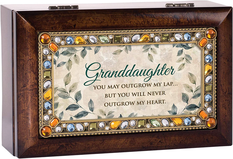 Cottage Garden Granddaughter Never Outgrow My Heart Earth Tone Jewelry Music Box Plays You Light Up My Life‚Äö√Ñ¬∂