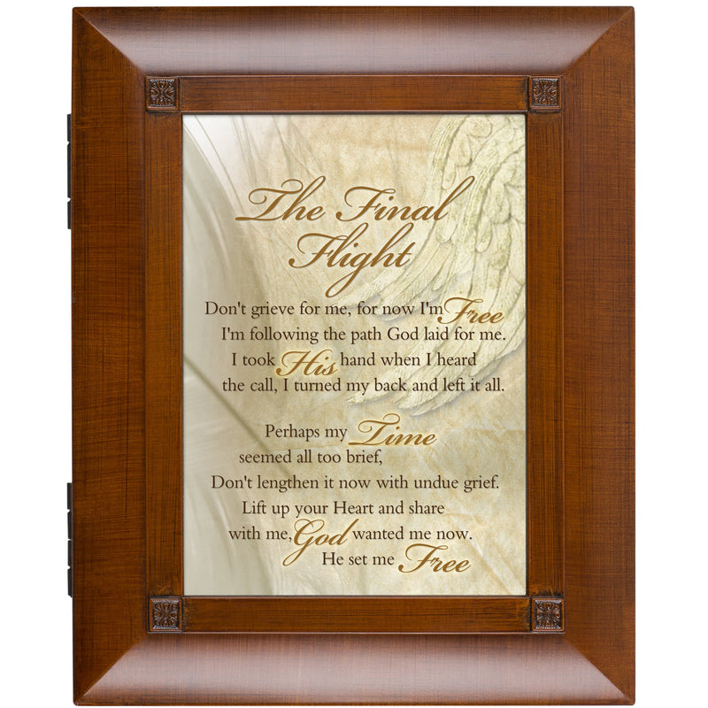 Cottage Garden Final Flight Don't Grieve for Me Woodgrain Remembrance Keepsake Box