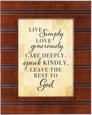 Cottage Garden Live Love Care Woodgrain Beaded Board 5 x 7 Table Top and Wall Photo Frame