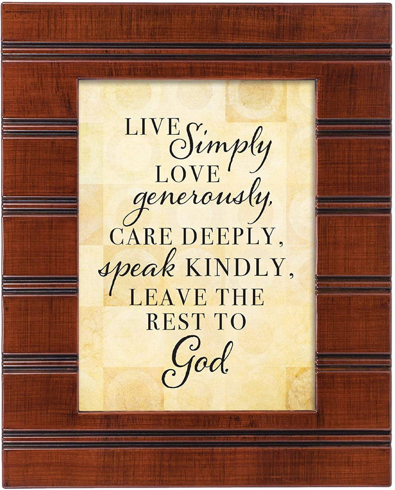 Cottage Garden Live Love Care Woodgrain Beaded Board 5 x 7 Table Top and Wall Photo Frame