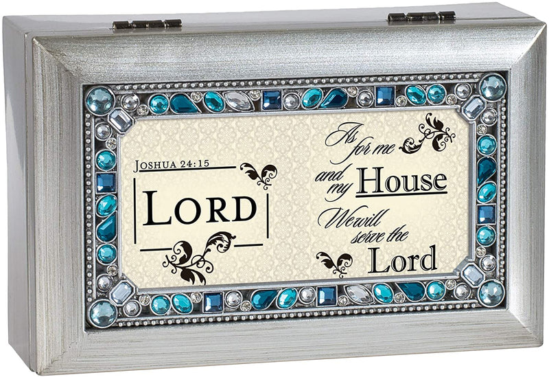 As For Me Jeweled Silver Music Box Plays Great Is Thy Faithfulness
