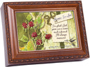 Cottage Garden Sister in Law Glad God Gave Me You Woodgrain Rope Trim Jewelry Music Box Plays Wonderful World