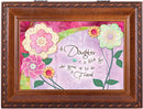 Cottage Garden Daughter Girl Grows Up Woodgrain Rope Trim Jewelry Music Box Plays You are My Sunshine