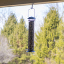 15 inch Matte Black 1 Lb. Metal Mesh Outdoor Hanging Nut Bird Feeder