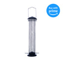 15 inch Matte Black 1 Lb. Metal Mesh Outdoor Hanging Nut Bird Feeder