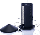 12 inch Matte Black Mesh Metal 3 Lb. Dual Nut and Seed Bird Feeder