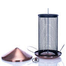 12 inch Copper Finish Mesh Metal 3 Lb. Secure Cap Nut Bird Feeder