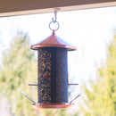 12 inch Copper Finish Mesh Metal 3 Lb. Dual Nut and Seed Bird Feeder
