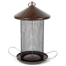 12 inch Cherry Woodgrain Finish Mesh Metal Secure Cover Bird Feeder