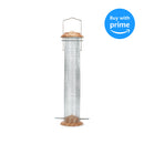 Hanging 15 inch Woodgrain Finish Mesh Metal 1 Lb. Nut Bird Feeder
