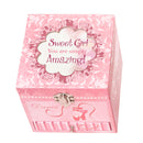 Sweet Girl Amazing Ballerina Belle Papier Music Box Plays Swan Lake