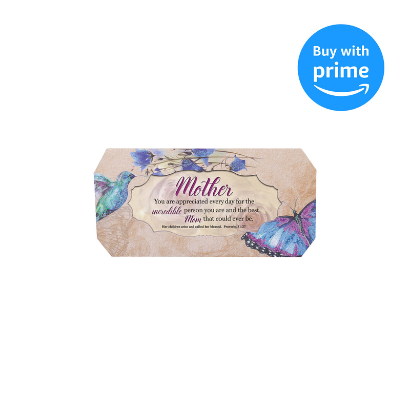 Mother Scripture Glitter Belle Papier Music Box Plays Amazing Grace