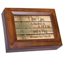 Cottage Garden Love You a Bushel & a Peck Wood Panel Wood Finish Jewelry Music Box Plays Waltz of The Flowers