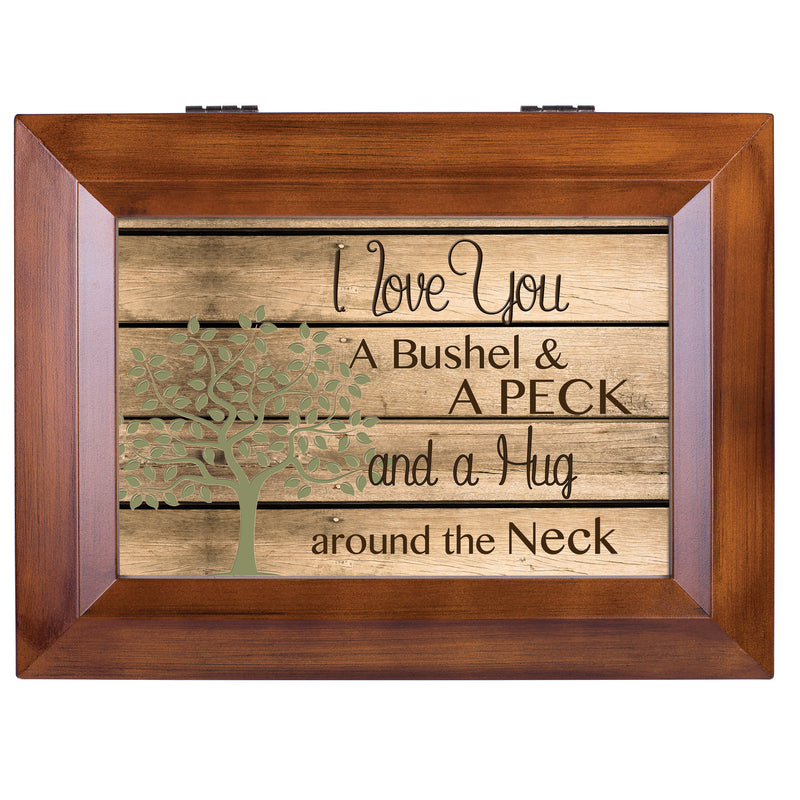 Cottage Garden Love You a Bushel & a Peck Wood Panel Wood Finish Jewelry Music Box Plays You are My Sunshine