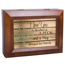 Cottage Garden Love You a Bushel & a Peck Wood Panel Wood Finish Jewelry Music Box Plays You are My Sunshine