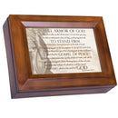 Cottage Garden Full Armor of God Wood Finish Jewelry Music Box Plays You are My Sunshine