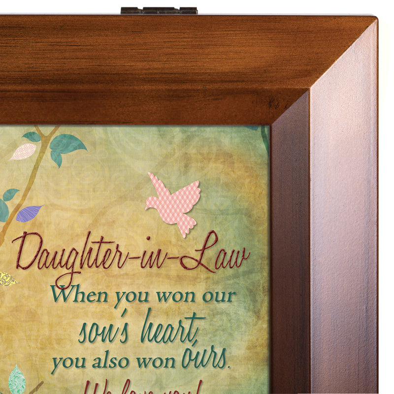 Cottage Garden Daughter-in-Law Won Heart We Love You Woodgrain Digital Keepsake Music Box Plays I Can Only Imagine
