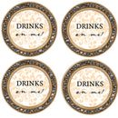 Let Your Light Shine Amber Goldtone 4.5 Inch Jeweled Coaster Set of 4