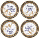 My Happy Place Amber Goldtone 4.5 Inch Jeweled Coaster Set of 4