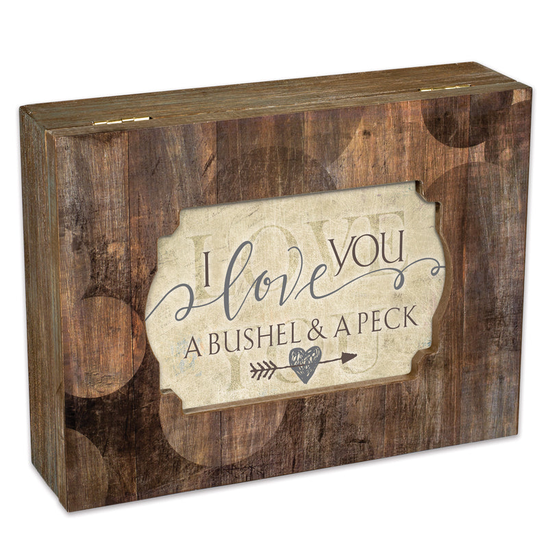 Cottage Garden Love You Bushel and a Peck Deco Woodgrain Jewelry Music Box Plays Edelweiss