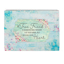 Front facing view of music box with sentiment