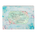 Front facing view of music box with sentiment