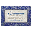 Front facing view of music box with sentiment