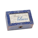 Cottage Garden All Things are Possible Deco Denim Jewelry Music Box Plays How Great Thou Art