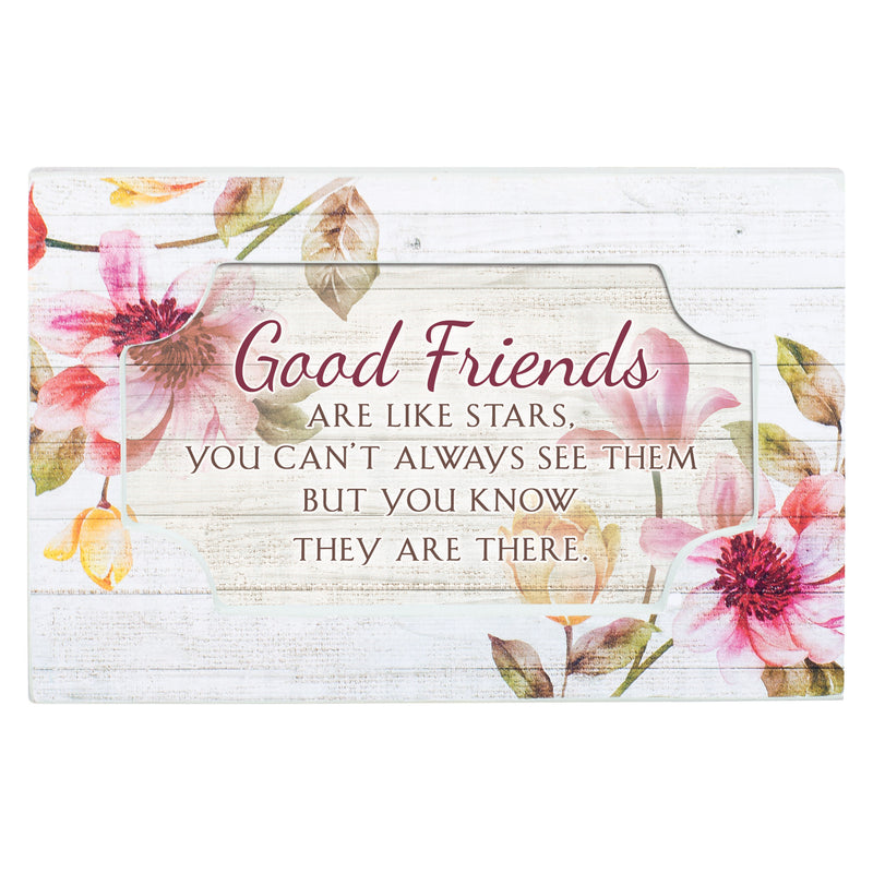 Cottage Garden Friend Like Stars Floral Decoupage Petite Music Box Plays That's What Friends are for