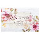 Front facing view of music box with sentiment