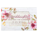 Front facing view of music box with sentiment