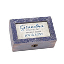 Grandma Joy And Love Distressed purple 8 x 6 Music Box Plays Edelweiss