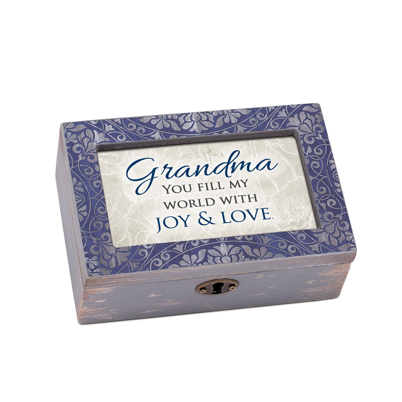 Grandma Joy And Love Distressed purple 8 x 6 Music Box Plays Edelweiss