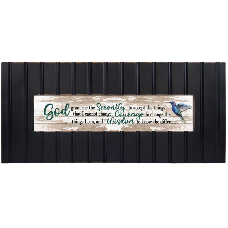 Cottage Garden God Grant Me The Serenity Decorative Black 22 x 8 Panoramic Wall Photo Frame Plaque